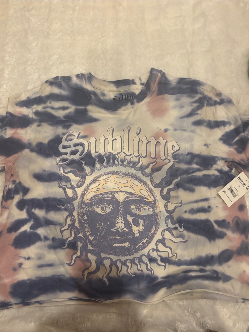 Tie-Dye Sun Graphic Tee - Blue & Pink